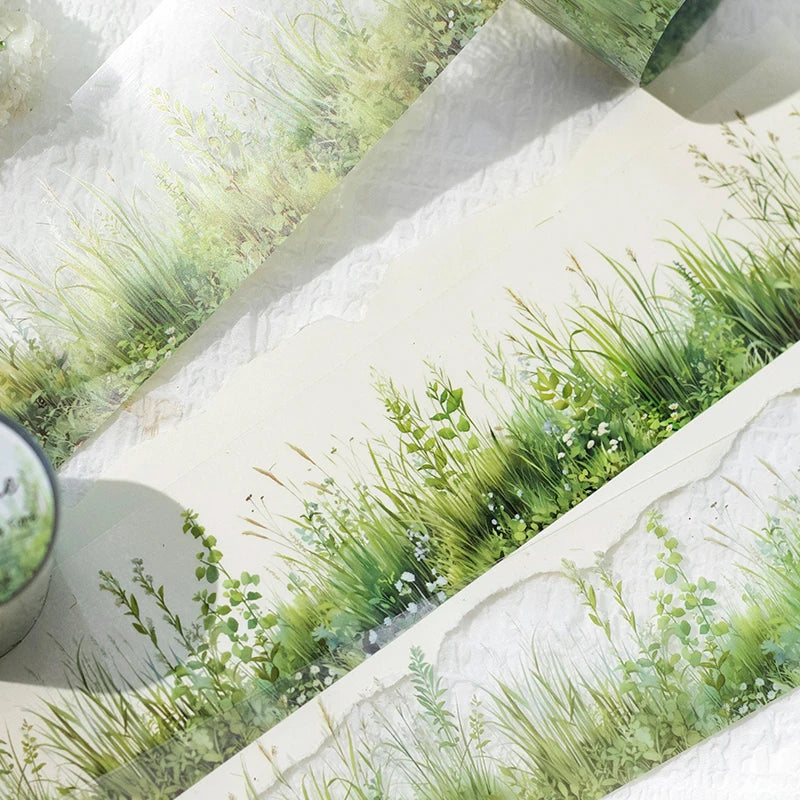 50mm*2m PET Grass Plant landscaping Tapes Stickers Scrapbooking Hand Account Adhesive hand made Diy Junk Journal Craft Supplies