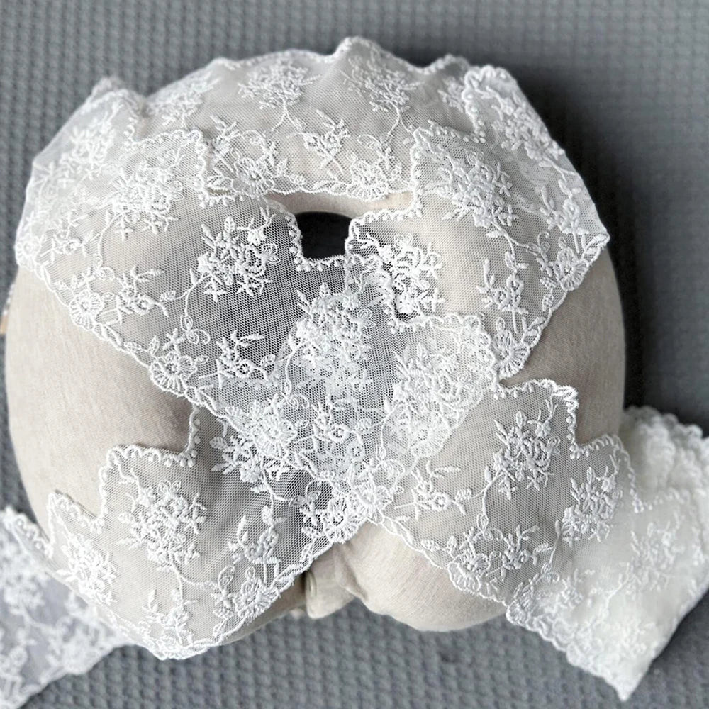 1 Yard Water-Soluble Ruffle Black White Flower Embroidery Lace Trim Fabric For Wedding Home Supplies Handmade Sewing Crafts