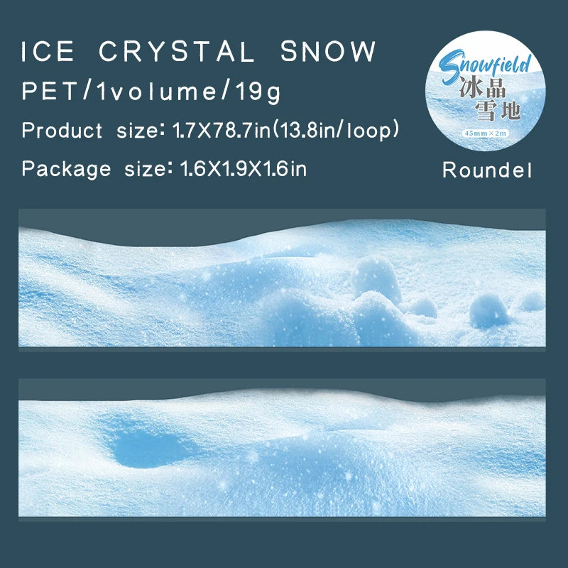 JIANQI 45mm*2m PET Winter snow scenery Tapes Stickers Creativity Hand Account Adhesive hand made Junk Journal Scrapbook Supplies