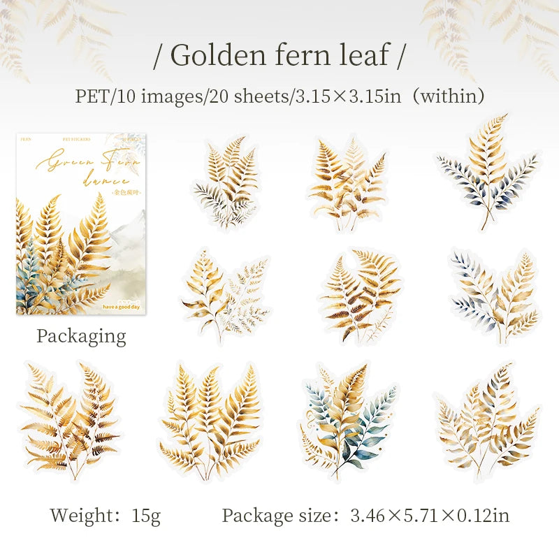 JIANQI Plant Sticker pack 20pcs Natural plants Transparent Waterproof Grass hand account Decoration Scrapbooking supplies