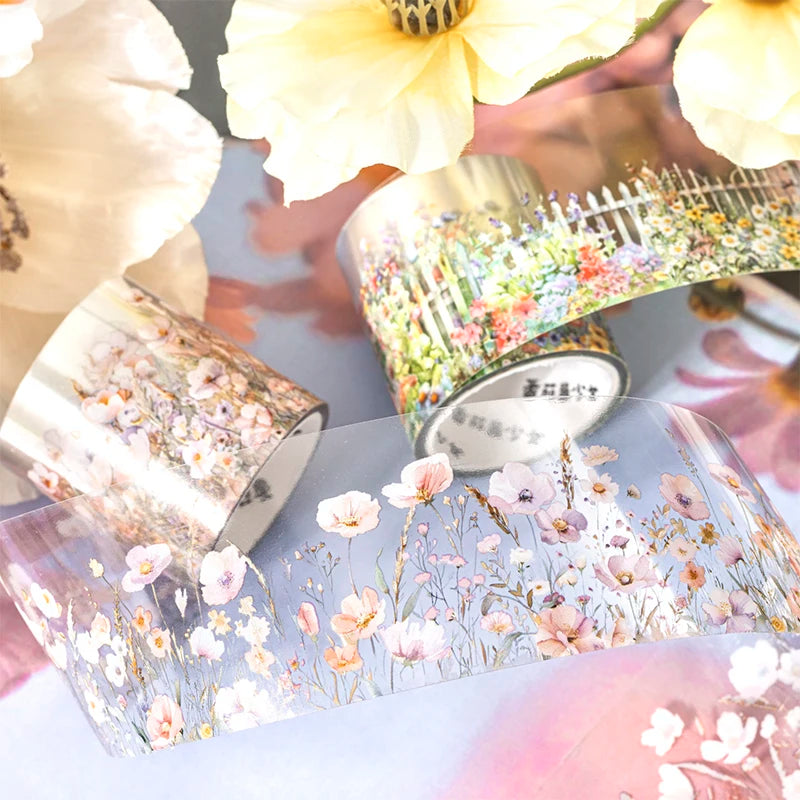 JIANQI 40mm*2m PET Tapes forest garden DIY Scrapbooking Decor Photo Album Collage Junk Journal Materials Aesthetics Stickers