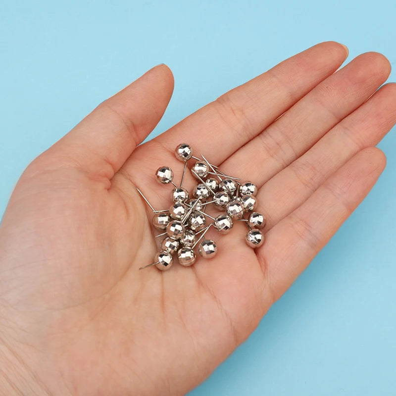 Portable DIY Round Metal Positioning Fixing Head Pins Needle DIY Clothing Sewing Crafts Accessories Bead Pin with Storage Box