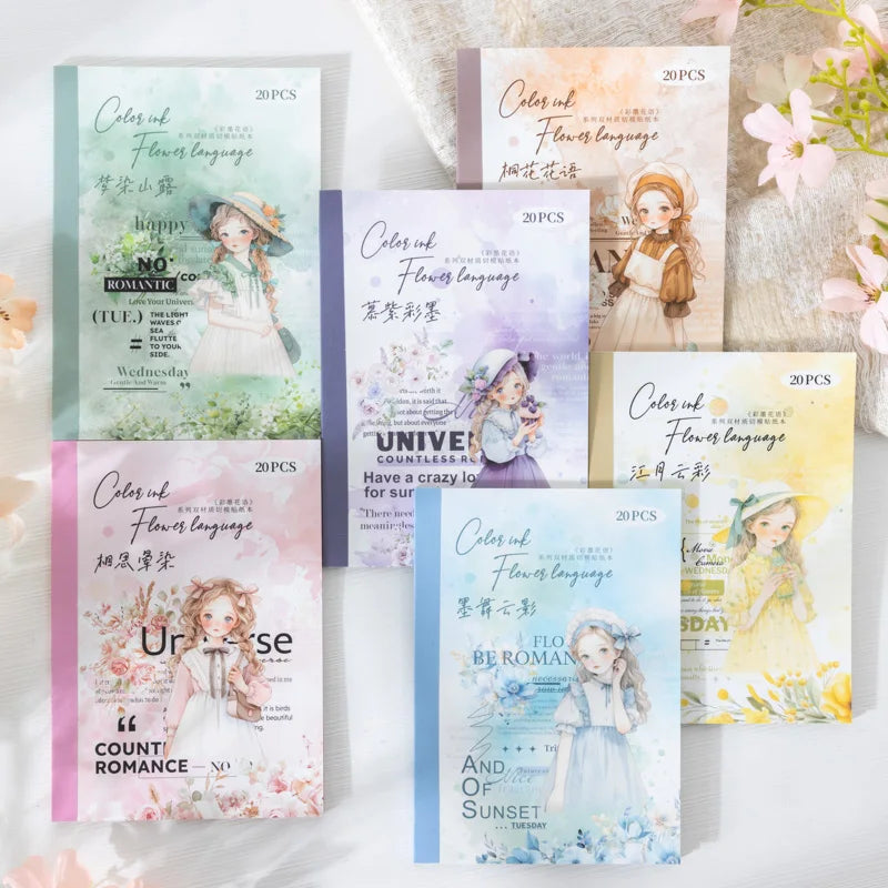 JIANQI 20 sheet PET Stickers book Cute Girl Creative Decorative handmade Scrapbooking Material Diary Album Craft Supplies