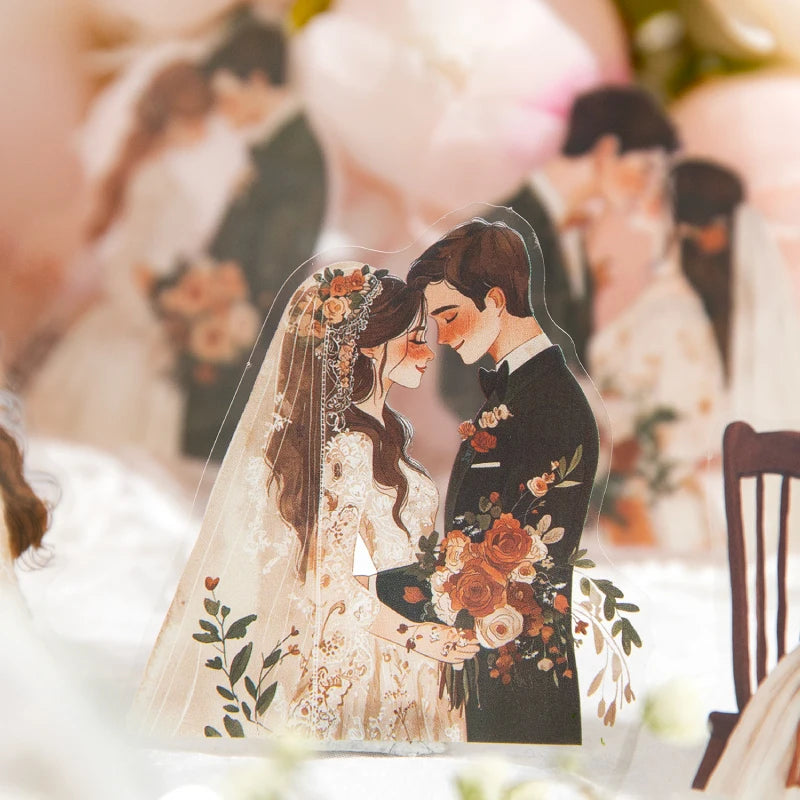 JIANQI 30 pcs PET Large size Stickers Lover Love Decorative handmade Scrapbooking Material Diary Album Craft Supplies