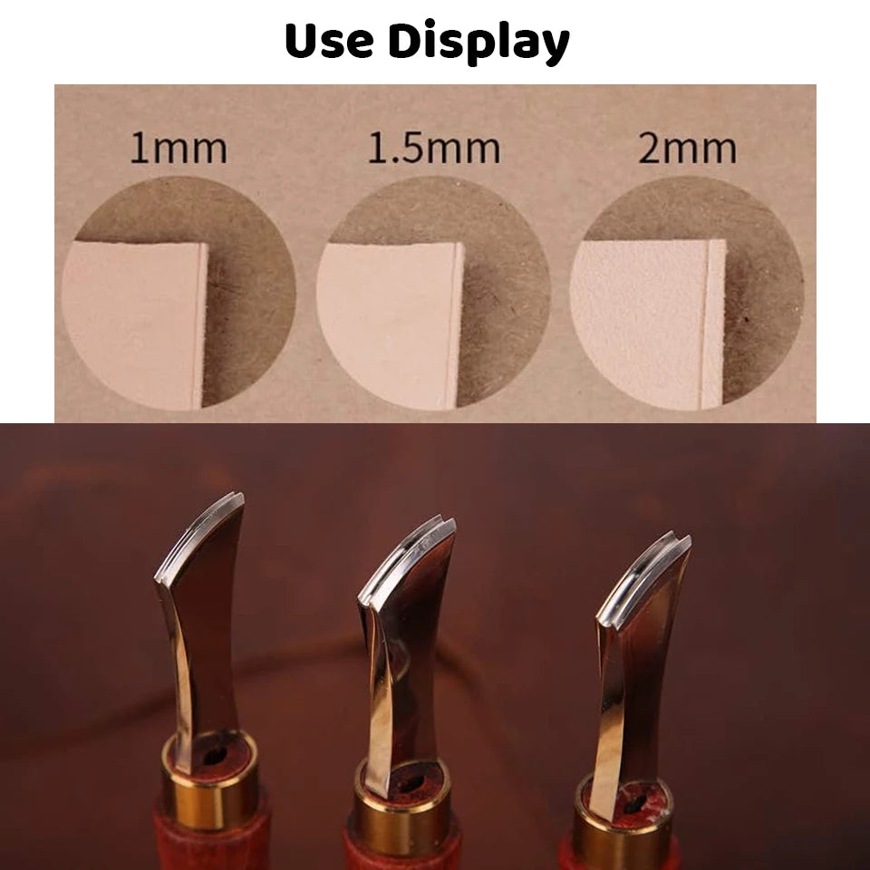 Zxiixz 1Pcs Leather Edge Crimper Shallow Slot Edge Linear Edge Device Edge Creaser Stainless Steel Leather Crimoping Tool