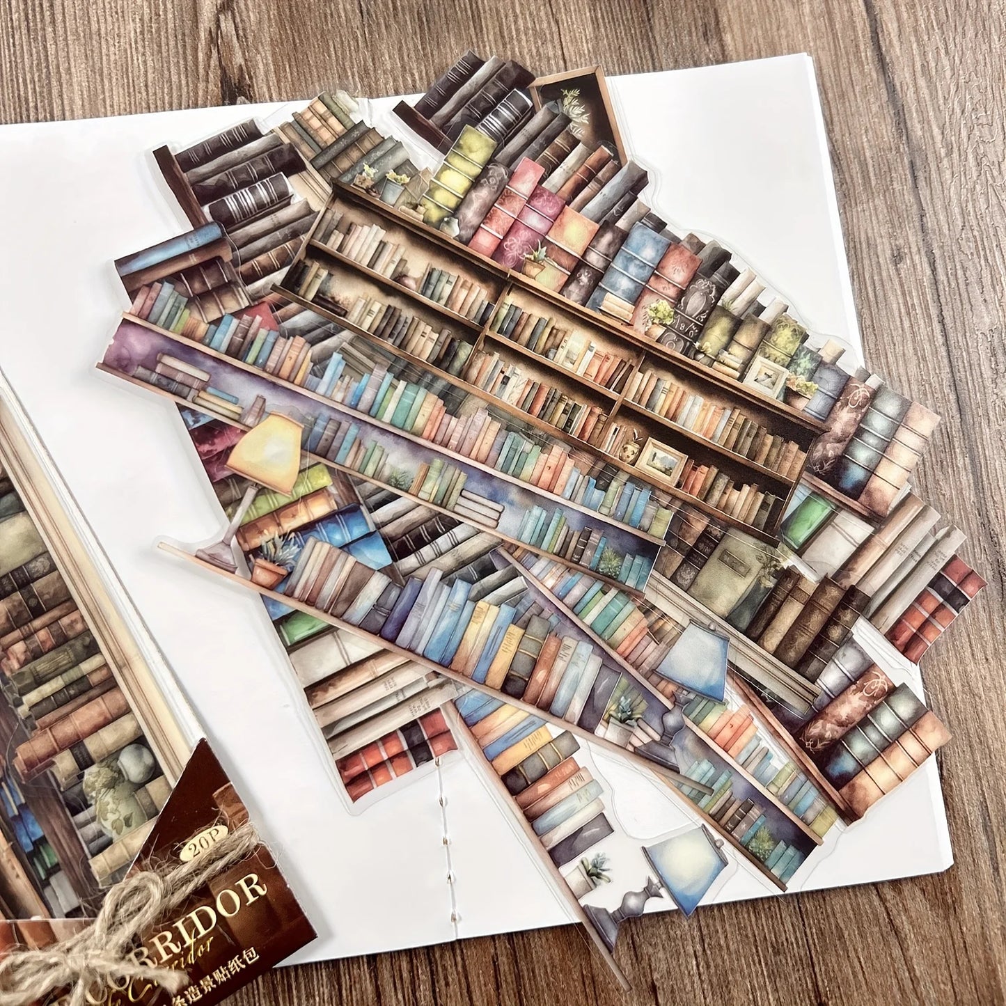 JIANQI 20pcs/pack European Retro Collage Strip Stickers DIY Collage Decoration Album junk journal Scrapbook PET Stickers