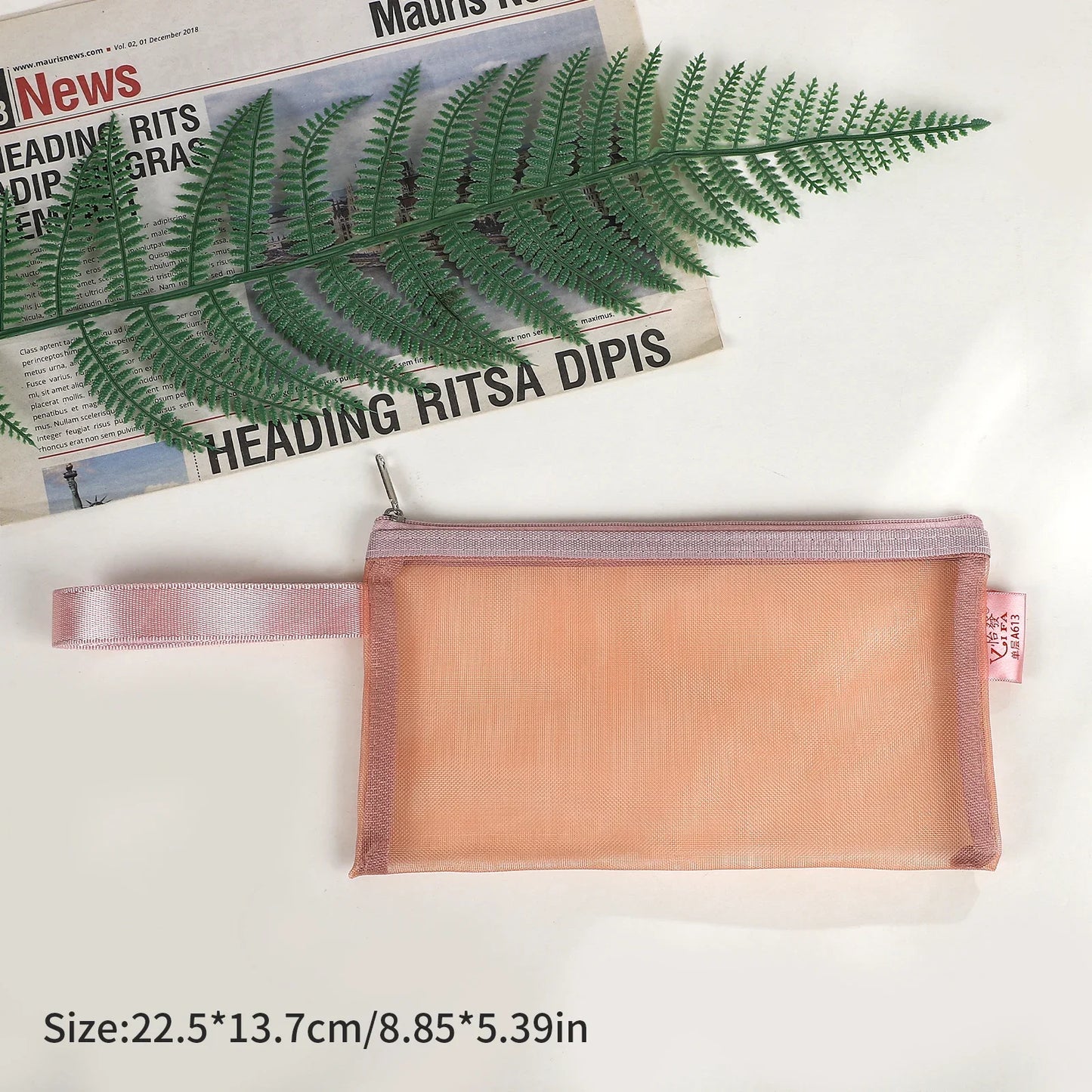 JIANWU Morandi Color Translucent Test Paper Storage Bag Mesh Pencil Case Creative Journal Material Student Supplies Stationery