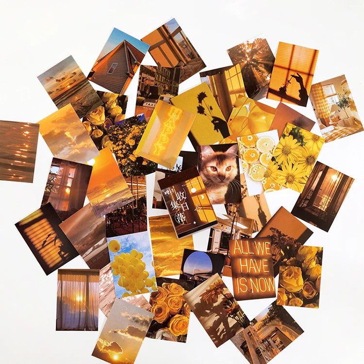 JIANQI 50 pcs Stickers book Decorative Scrapbooking Diary Album notebooks hand made Collage material junk journal supplies