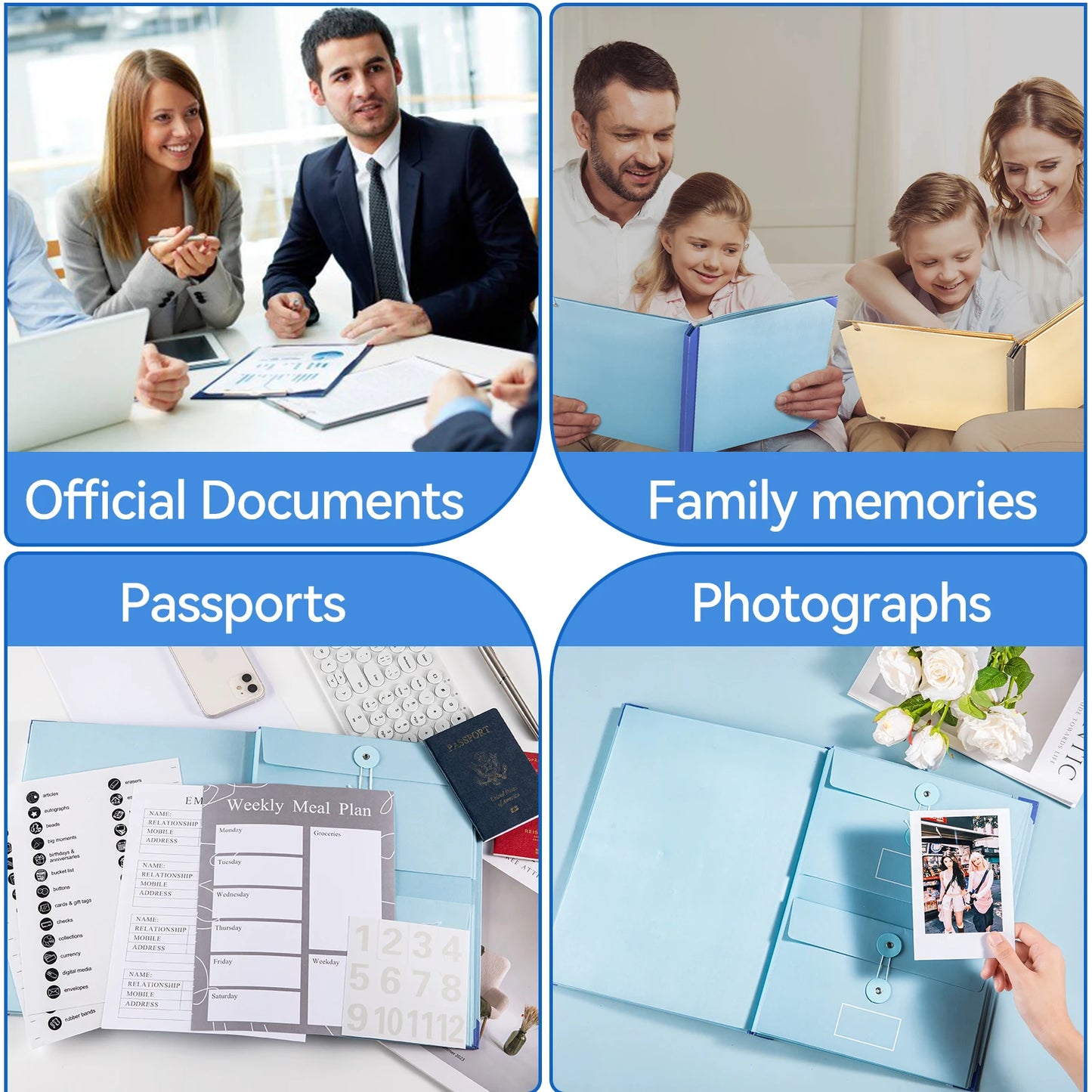 Document Organizer Folio with 12 Pockets Envelopes in Case I Go Missing Binder Important FileOrganizer Comes Labels Sticker