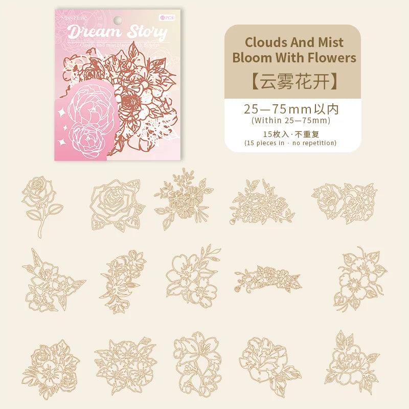 JIANQI 15 pcs Diy Scrapbooking paper Lace Decoration paper Hollow Card Collage material lomo cards DIY hand made craft paper
