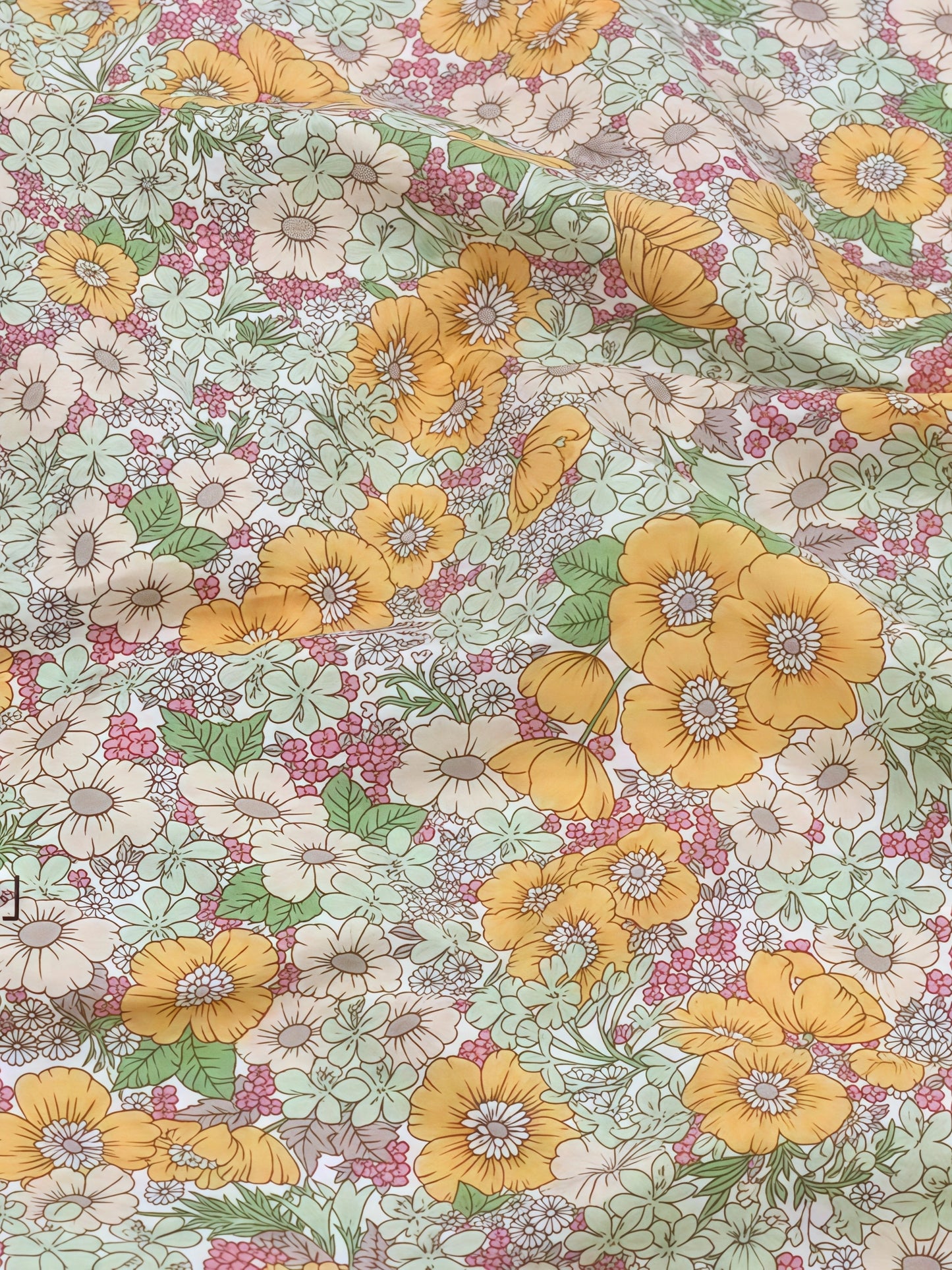 145x50cm Pastoral Floral Poplin Cotton Fabric DIY Children's Wear Cloth Make Bedding Quilt Decoration Home