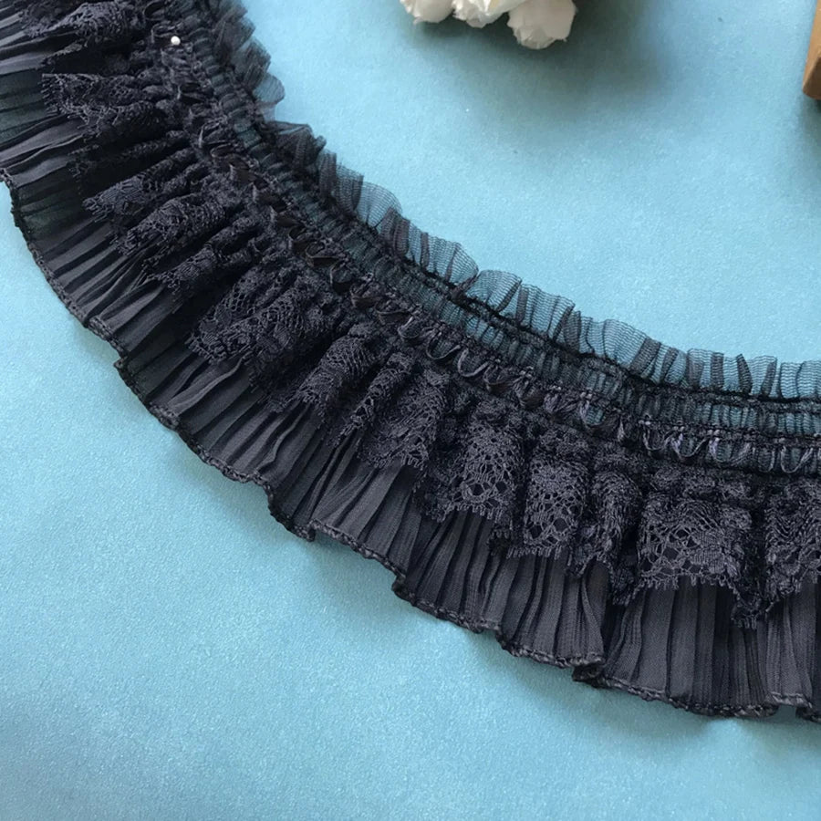 1Yard White Sretch Lace Accessories Cuffs Suspenders Clothing Collar Cuffs Hair Band Diy Material 7CM Wide