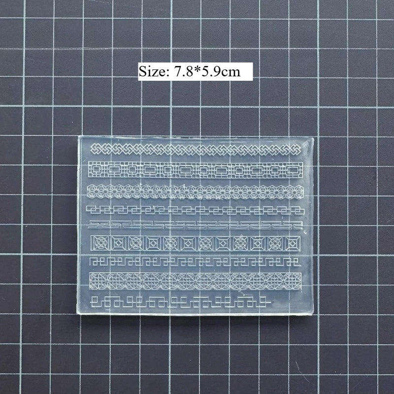 Lace relief patterns Chinese style patterns sweater texture silicone mold DIY Ultra-light clay doll Clothing Texture making tool