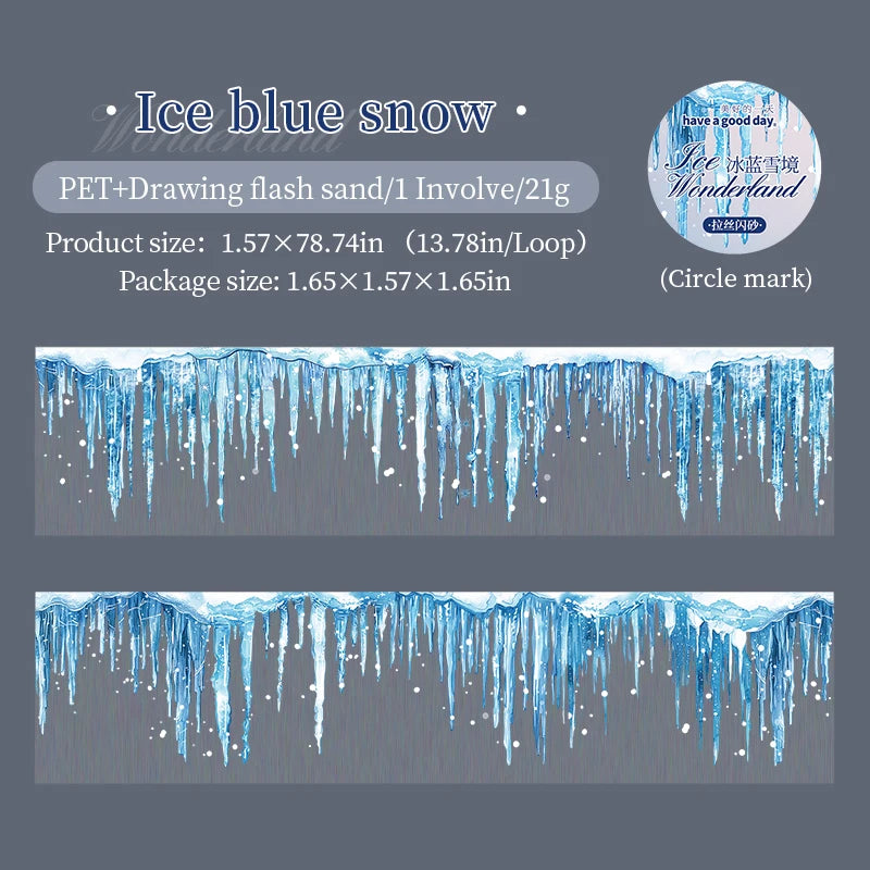 JIANQI 40mm*2m PET Frozen Adventure scenery Tapes Sticker Decorative collage Adhesive Diy Scrapbooking hand made Masking tape