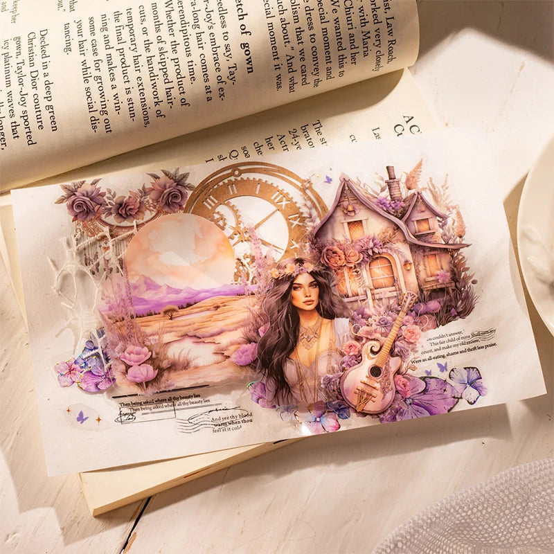 JIANQI 30pcs/pack Bohemian girl PET Stickers DIY Scrapbooking Decor Photo Album Creative Stationery Collage Materials Stickers