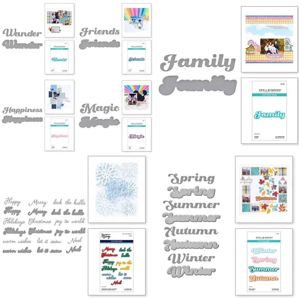 Decoration Multiple Word 2025 NEW Cutting Dies Scrapbook Diary Decoration Stencil Embossing Template DIY Greeting Card Handmade