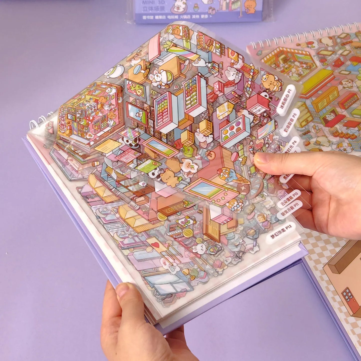 JIANQI 20in1 3D Landscape Stickers Collection Book Album Cartoon Scene DIY Toy Game Festival Birthday Gift for Kid Girl Child