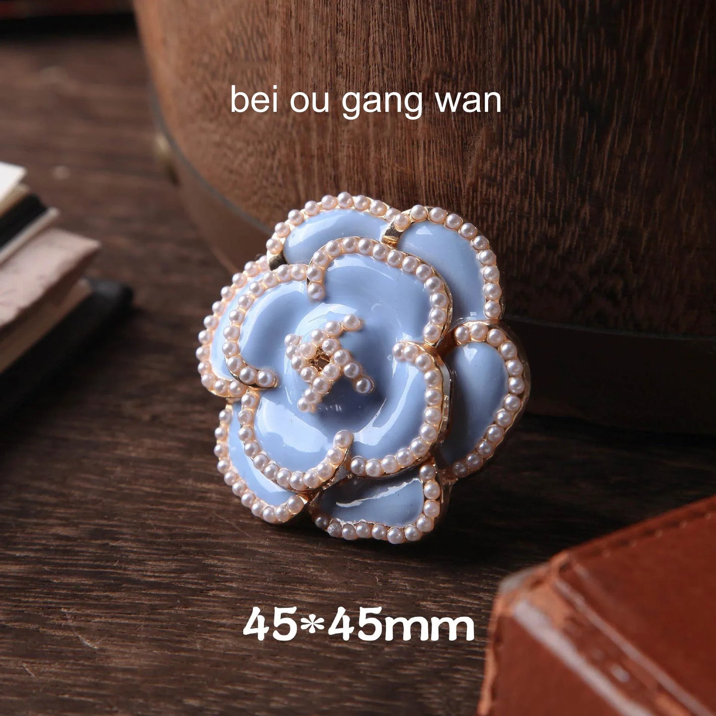 JIANWU Camellia Beauty Series Vintage Pearl Flower Landscaping Material Metal Clip Creative DIY Journal Stationery
