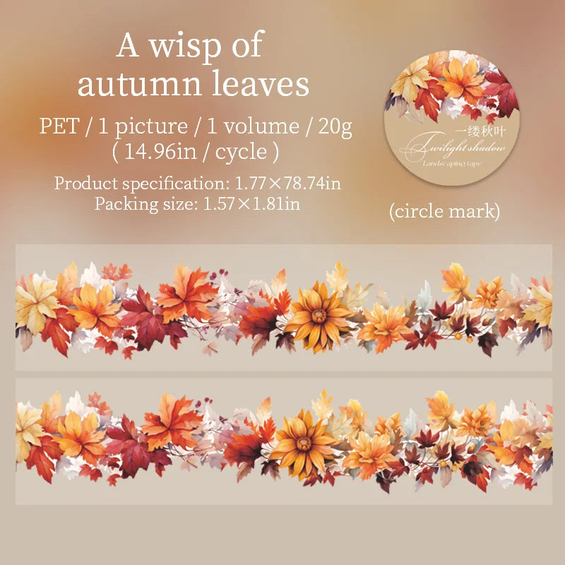 JIANQI 45mm*2m Transparent PET Floral Tapes DIY Scrapbooking Decor Photo Album Collage Journalling Materials Aesthetics Tapes