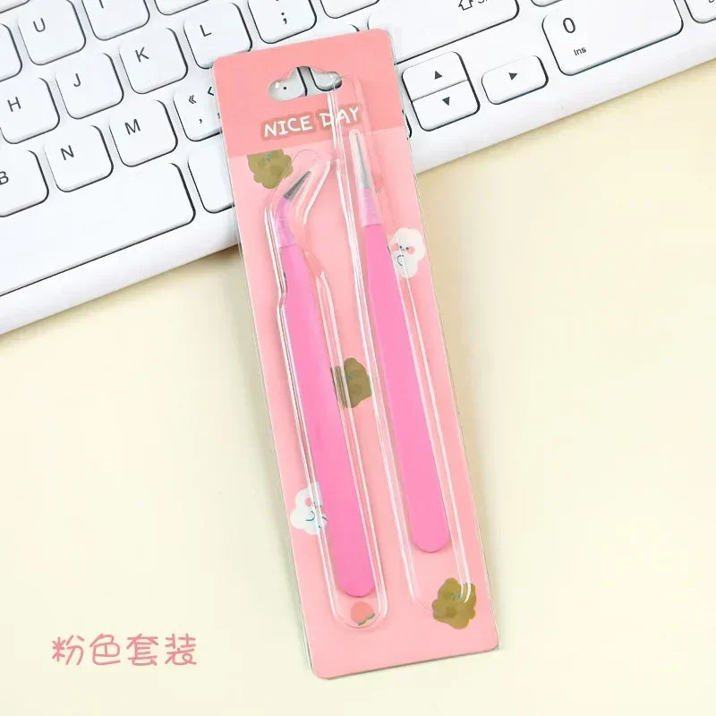 Stainless Steel Tweezers Scrapbook Sticker Tape Picking Straight Head Elbow Tweezers DIY Junk Journal Album Crafts Supplies