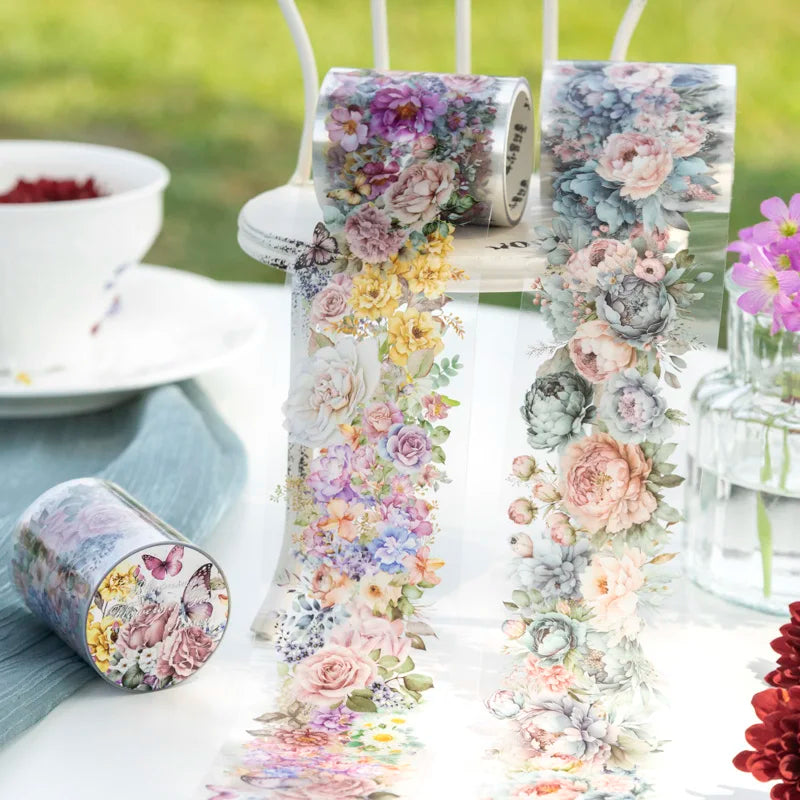 50mm*2m PET Natural Plant Flowers tape Sticker Decorative collage Adhesive Diy Scrapbooking hand made Masking tape