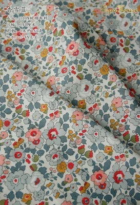 145x50cm Pastoral Floral Poplin Cotton Fabric DIY Children's Wear Cloth Make Bedding Quilt Decoration Home