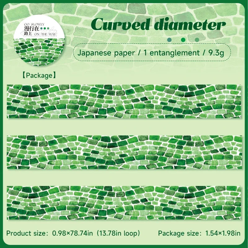 JIANWU 25mm*200cm Wandering on The Road Series Vintage Landscaping Washi Tape Creative DIY Journal Collage Stationery
