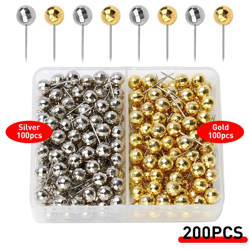 Portable DIY Round Metal Positioning Fixing Head Pins Needle DIY Clothing Sewing Crafts Accessories Bead Pin with Storage Box