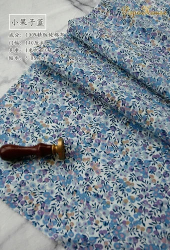 145x50cm Pastoral Floral Poplin Cotton Fabric DIY Children's Wear Cloth Make Bedding Quilt Decoration Home