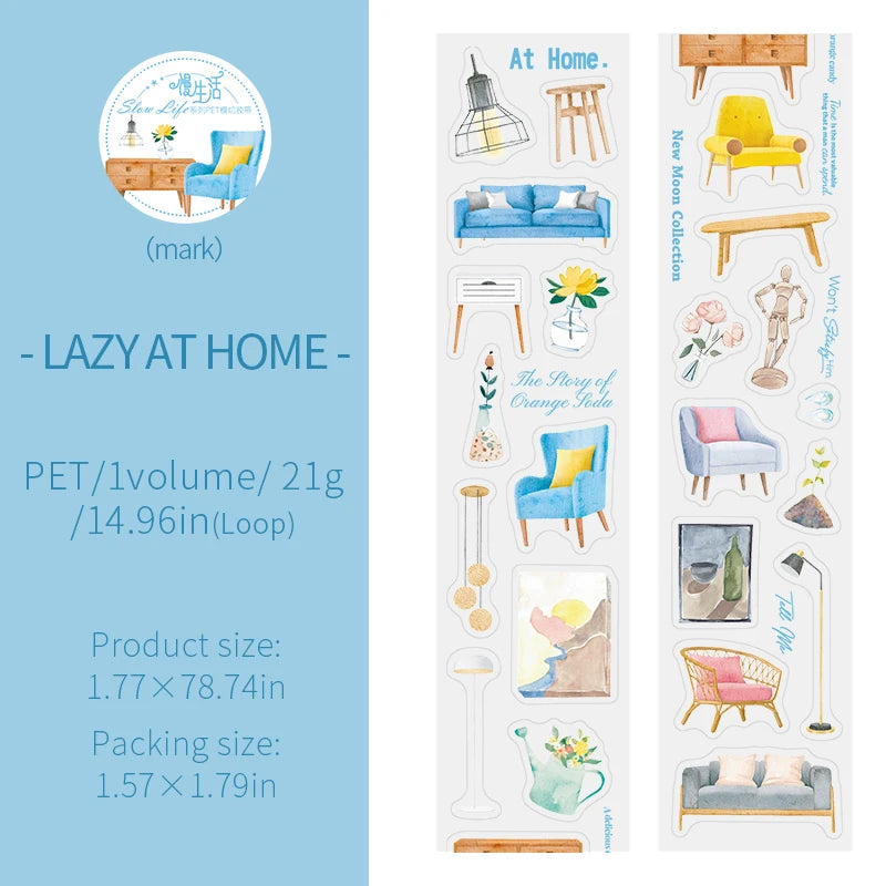 JIANQI 45mm*2m PET Daily Life tape Sticker Decorative collage Adhesive Diy Scrapbooking hand made Masking tape