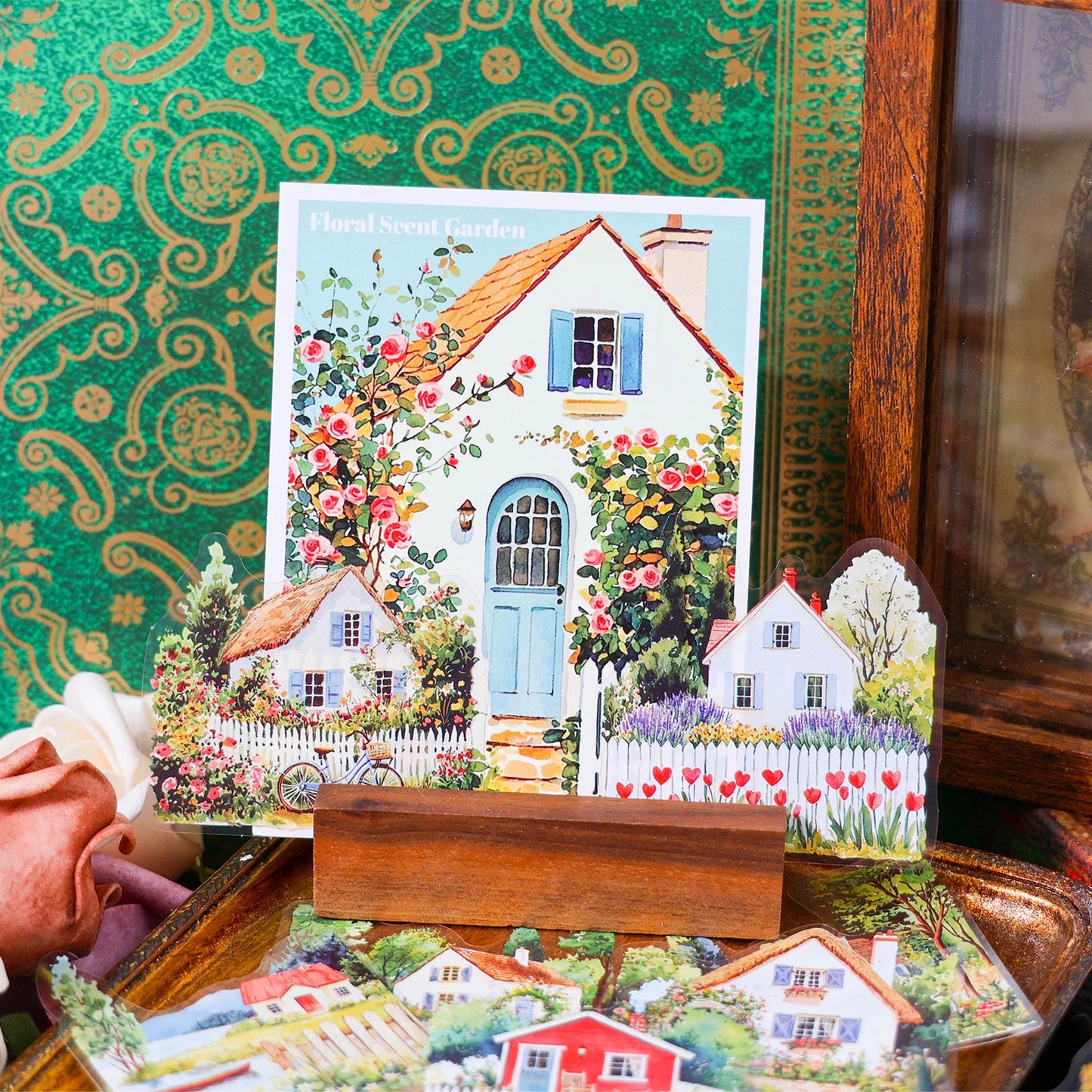 JIANQI 30 pcs Small town scenery Decorative PET Stickers Scrapbooking Label Diary Stationery Album Phone Cup Journal Plann