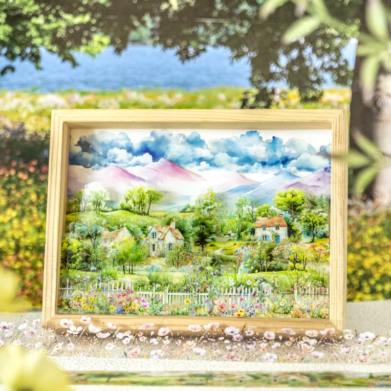 JIANQI 40mm*2m PET Tapes forest garden DIY Scrapbooking Decor Photo Album Collage Junk Journal Materials Aesthetics Stickers