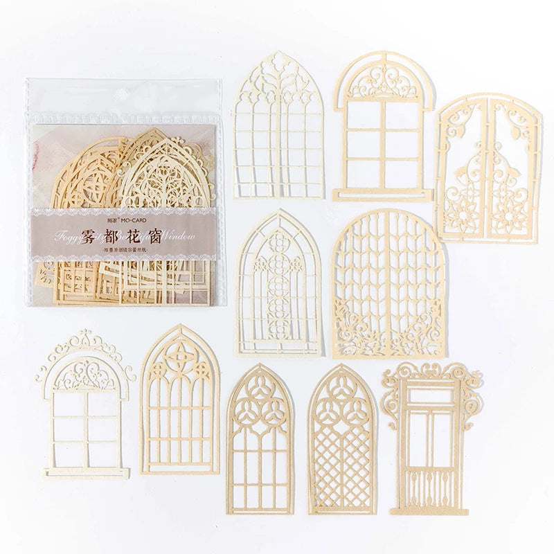 10 pcs INS lace material paper Hollowed butterfly Flowers Decorative Scrapbooking Diary Album hand made Collage Background paper