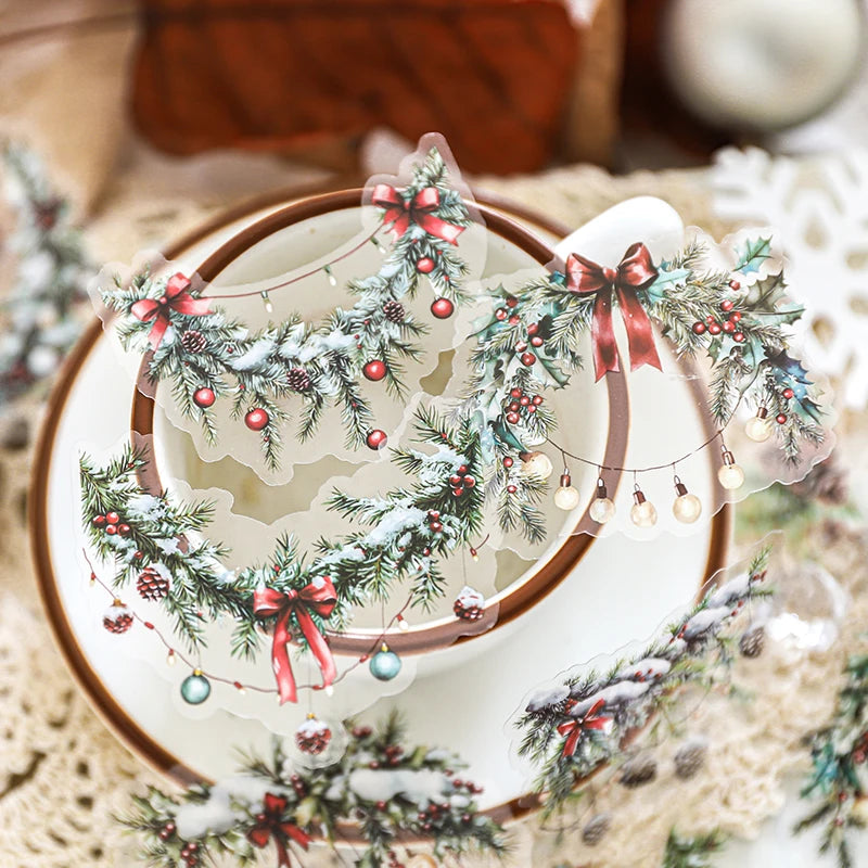 JIANQI 30 Pcs Natural Plant Flower Stickers PET Transparent Decorative Decals DIY Planner Diary Journal Scrapbook supplies