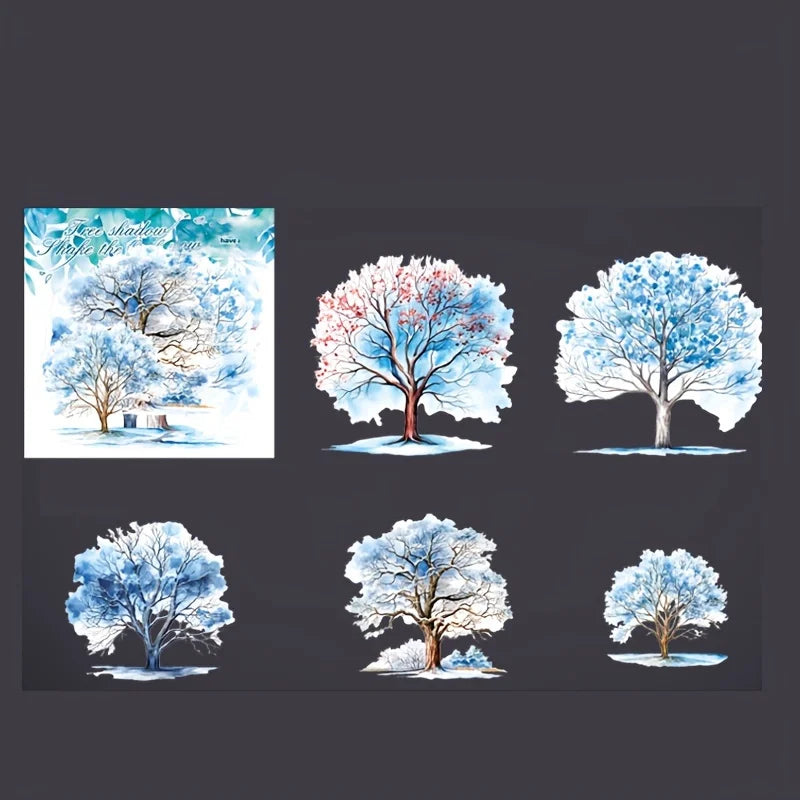 10 pcs/pack Tree and wood landscaping Stickers Label Diary Planner junk journal Decorative Scrapbooking DIY Craft Sticker
