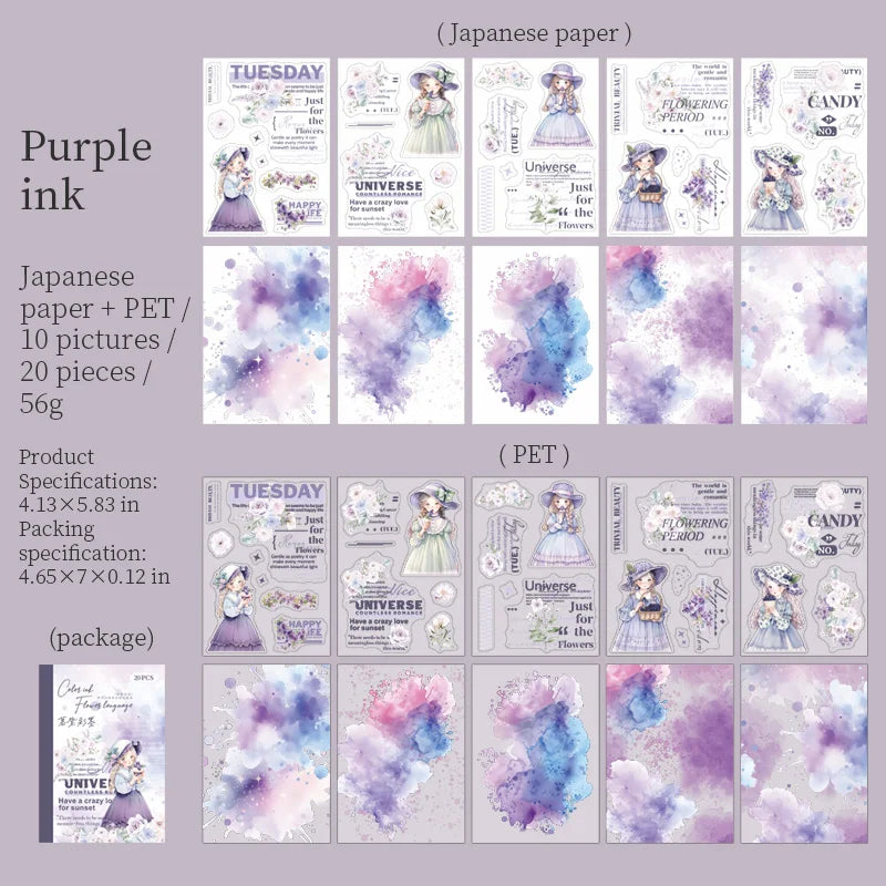 JIANQI 20 sheet PET Stickers book Cute Girl Creative Decorative handmade Scrapbooking Material Diary Album Craft Supplies