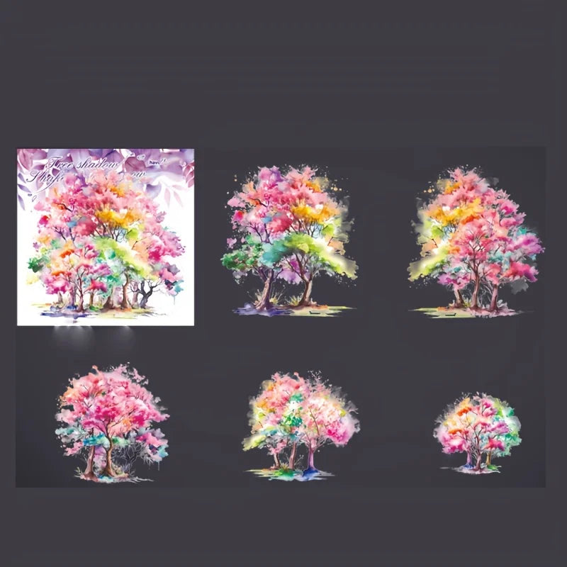 10 pcs/pack Tree and wood landscaping Stickers Label Diary Planner junk journal Decorative Scrapbooking DIY Craft Sticker