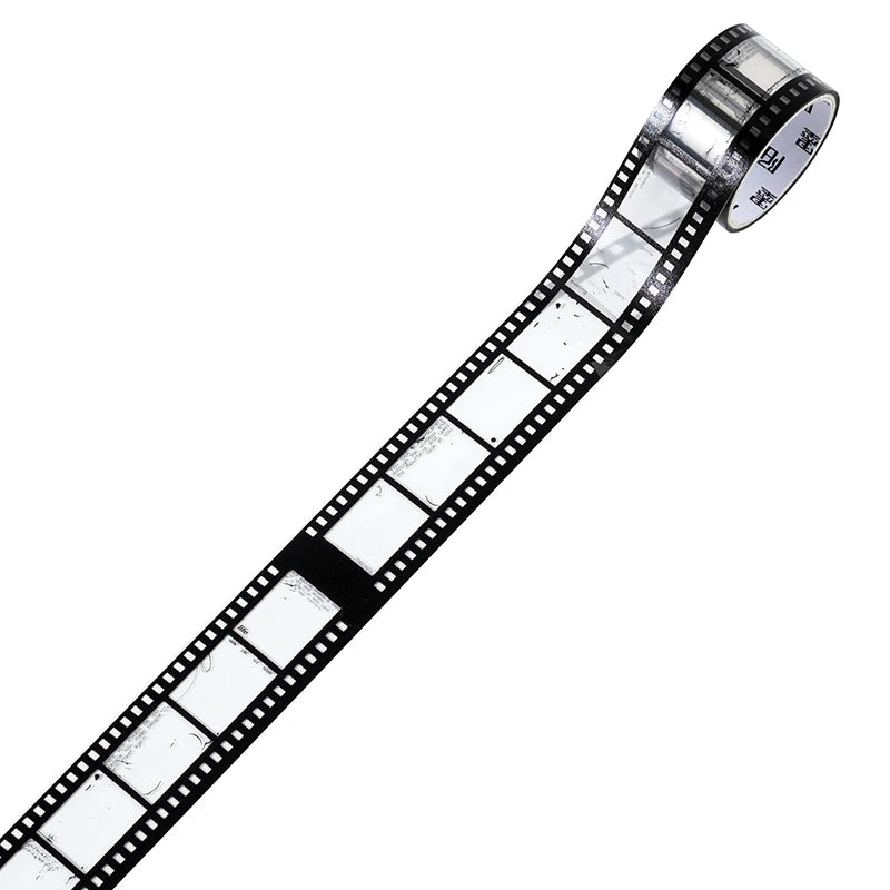 JIANQI 25mm*2m Retro Film Theme PET Tapes DIY Scrapbooking Collage Stationery Decor Journalling Materials Ins Adhesive Tapes