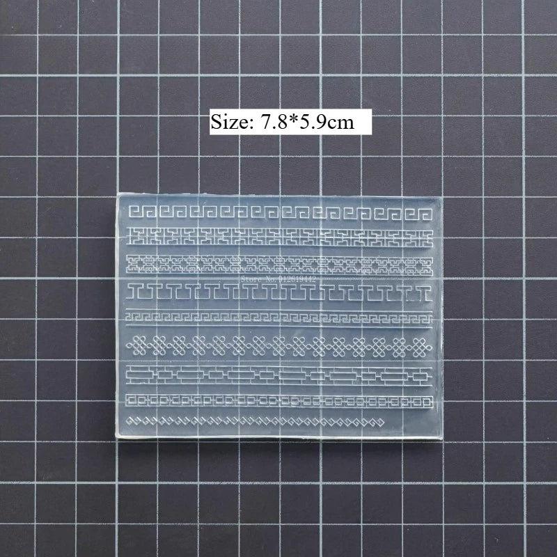Lace relief patterns Chinese style patterns sweater texture silicone mold DIY Ultra-light clay doll Clothing Texture making tool