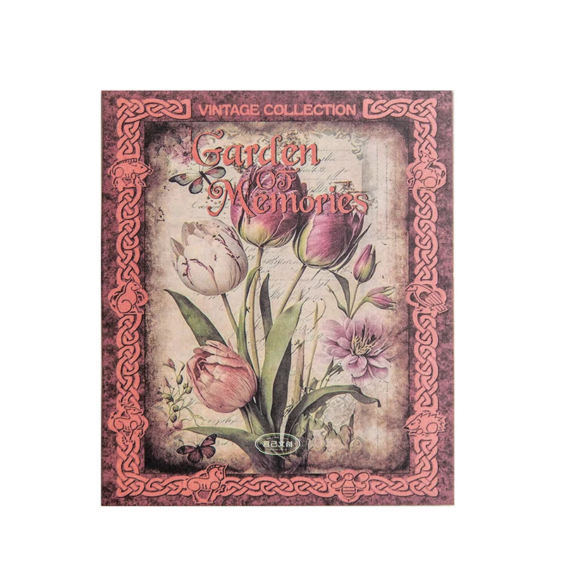 JIANQI 50pcs Vintage Materials Paper Garden Memory DIY Scrapbooking Deco Junk Journal Planner Collage Photo Album Craft Paper