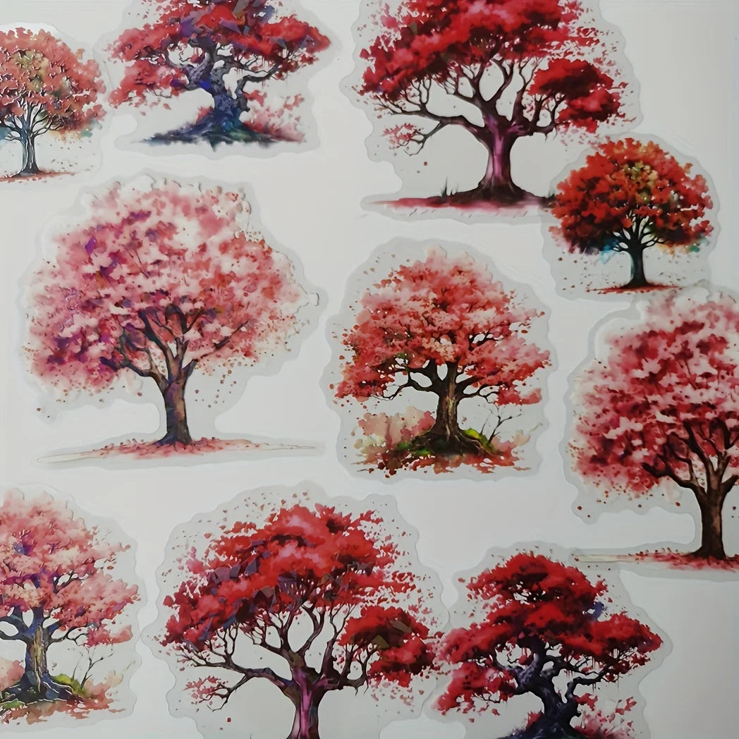 10 pcs/pack Tree and wood landscaping Stickers Label Diary Planner junk journal Decorative Scrapbooking DIY Craft Sticker