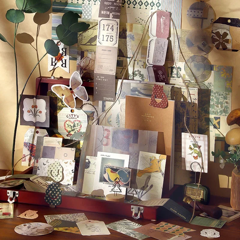 Journal 86pcs/pack DIY Scrapbooking Pack Collage Junk Journal Decor Stickers Materials Paper Combo Kit Aesthetics Stationery