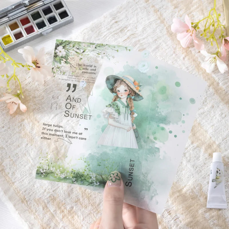 JIANQI 20 sheet PET Stickers book Cute Girl Creative Decorative handmade Scrapbooking Material Diary Album Craft Supplies