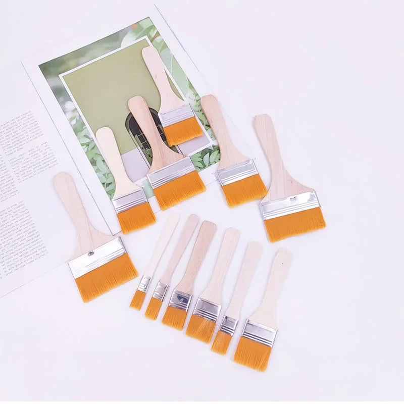 12pcs/set Nylon Paint Brushes Set for Acrylic Oil Drawing Watercolor Wooden Painting Brush Tools Art Supplies