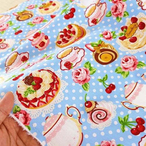 140x50cm 40s Cotton Dessert Cake Fabric Pastry Layout Background Cloth Children's ing Pajamas Dress Handmade
