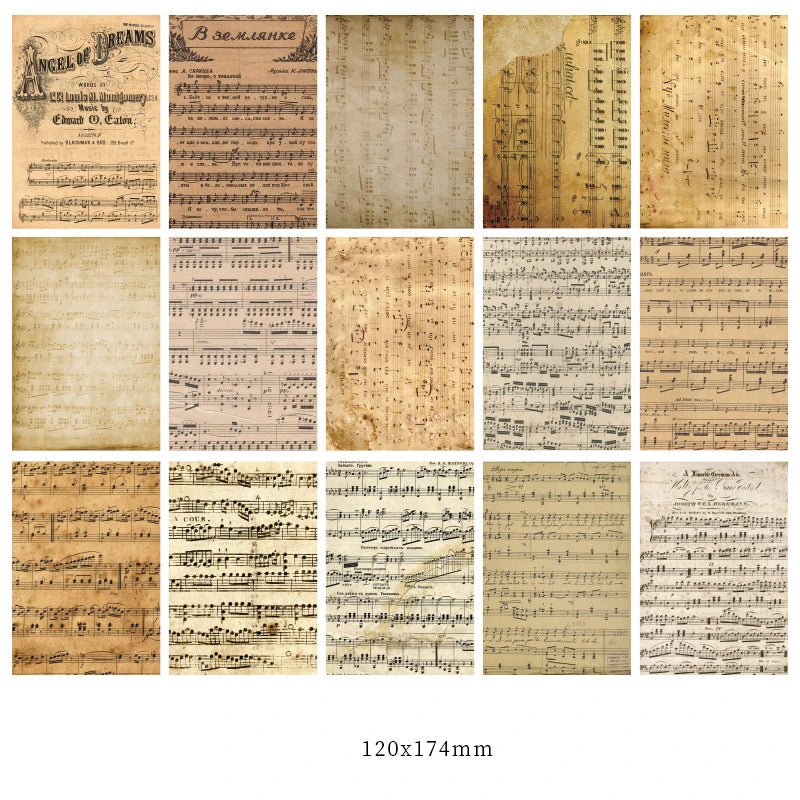 JIANQI 30pcs/pack Retro Material Paper Kit for DIY Scrapbooking Supplies Bullet Journaling Collage Junk Journal Material Paper