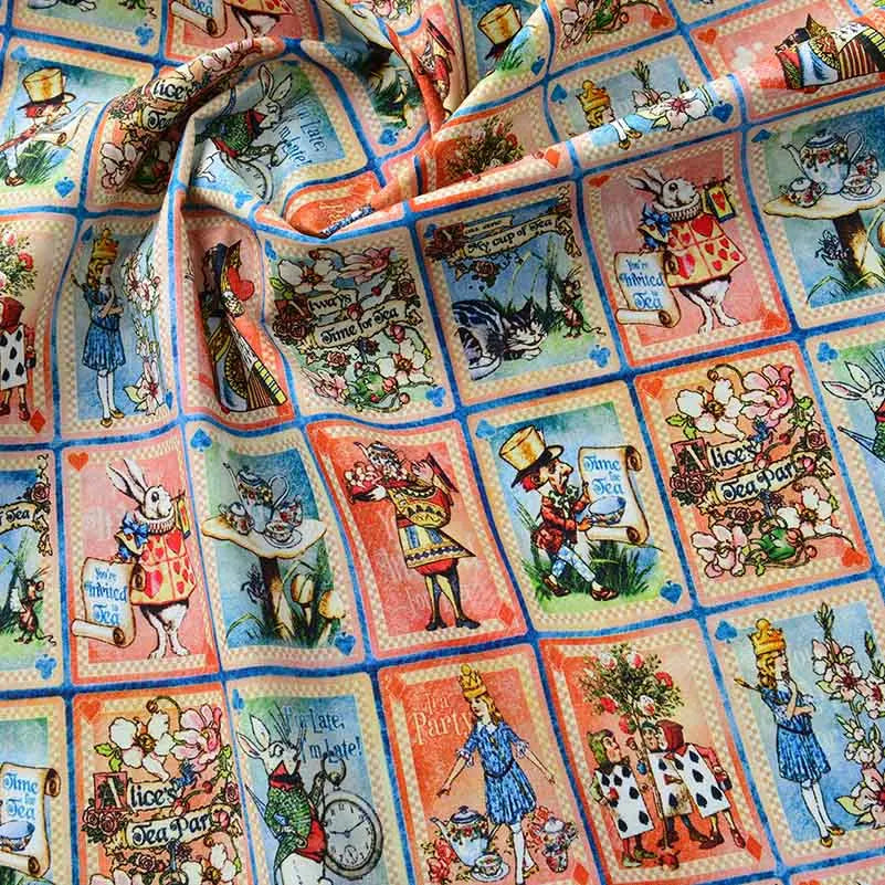 Newspaper Fabric Map Retro Vintage Digital Printed for Handmade DIY Sewing Accessories