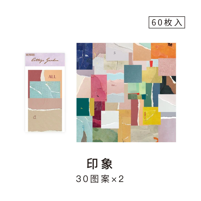 JIANQI 60 pcs Vintage Collage Scrapbooking Journal Material paper Card Making DIY Retro Source Paper Creative Memo Stationery