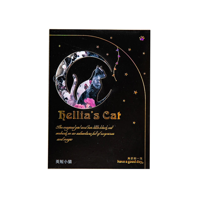 JIANQI 20pcs/pack black Cat PET Stickers Decor Junk Journal DIY Srapbook Supplies Collage Stationery Cute Sticker