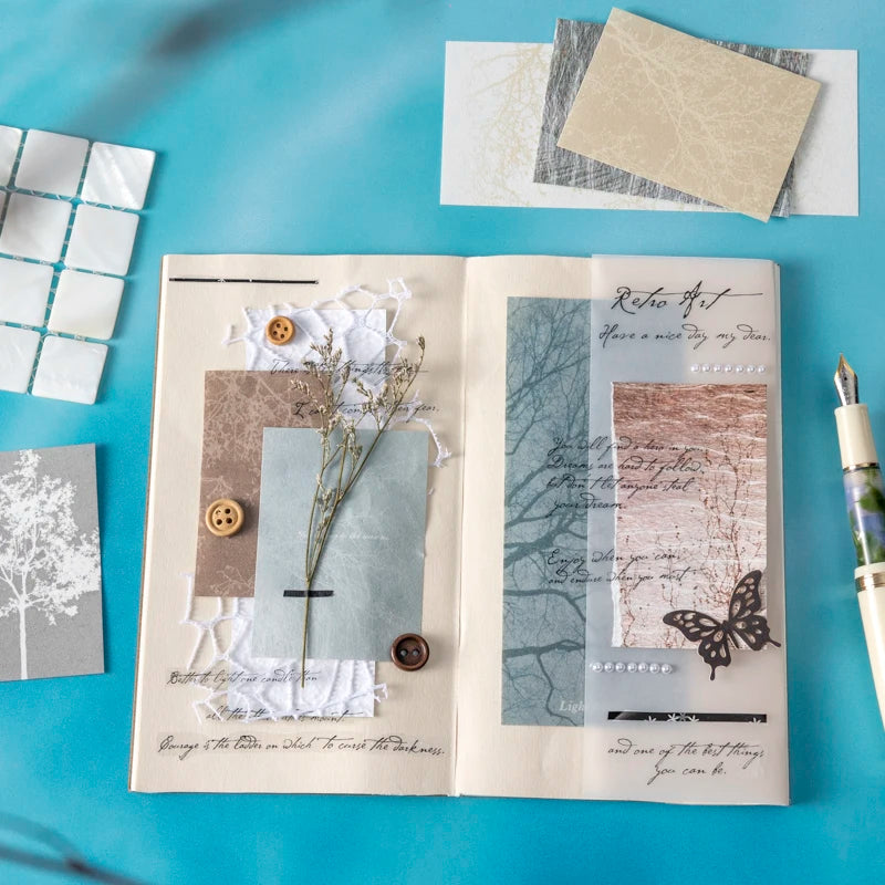 JIANQI 30 pcs Vintage Collage Scrapbooking Journal Material paper Card Making DIY Retro Source Paper Creative Memo Stationery